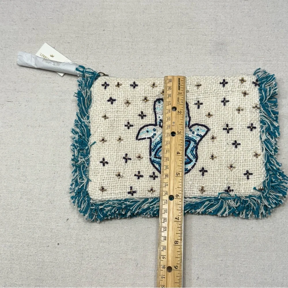 World Market Beaded Clutch with Teal Accents - NWT